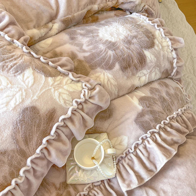 Blossom Velvet Floral Bedding Set