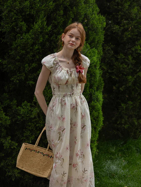 Enchanted Floral Garden Cottage Dress
