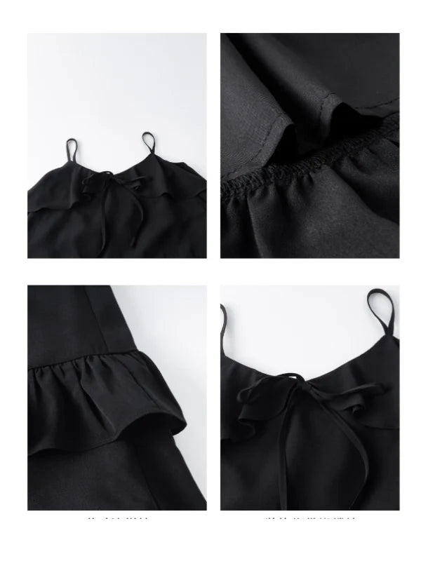 Black Ruffle Camisole & Paisley Maxi Skirt