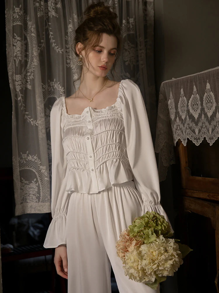 Pearl-Embellished Lounge Set