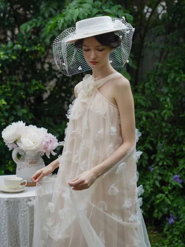 Blossom Whisper Halter Tulle Dress