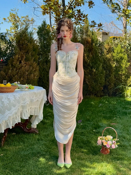 Roseveil Draped Satin Skirt