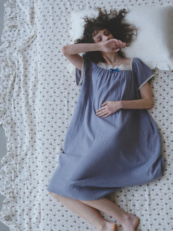 Blue Lace Ribbon Nightgown