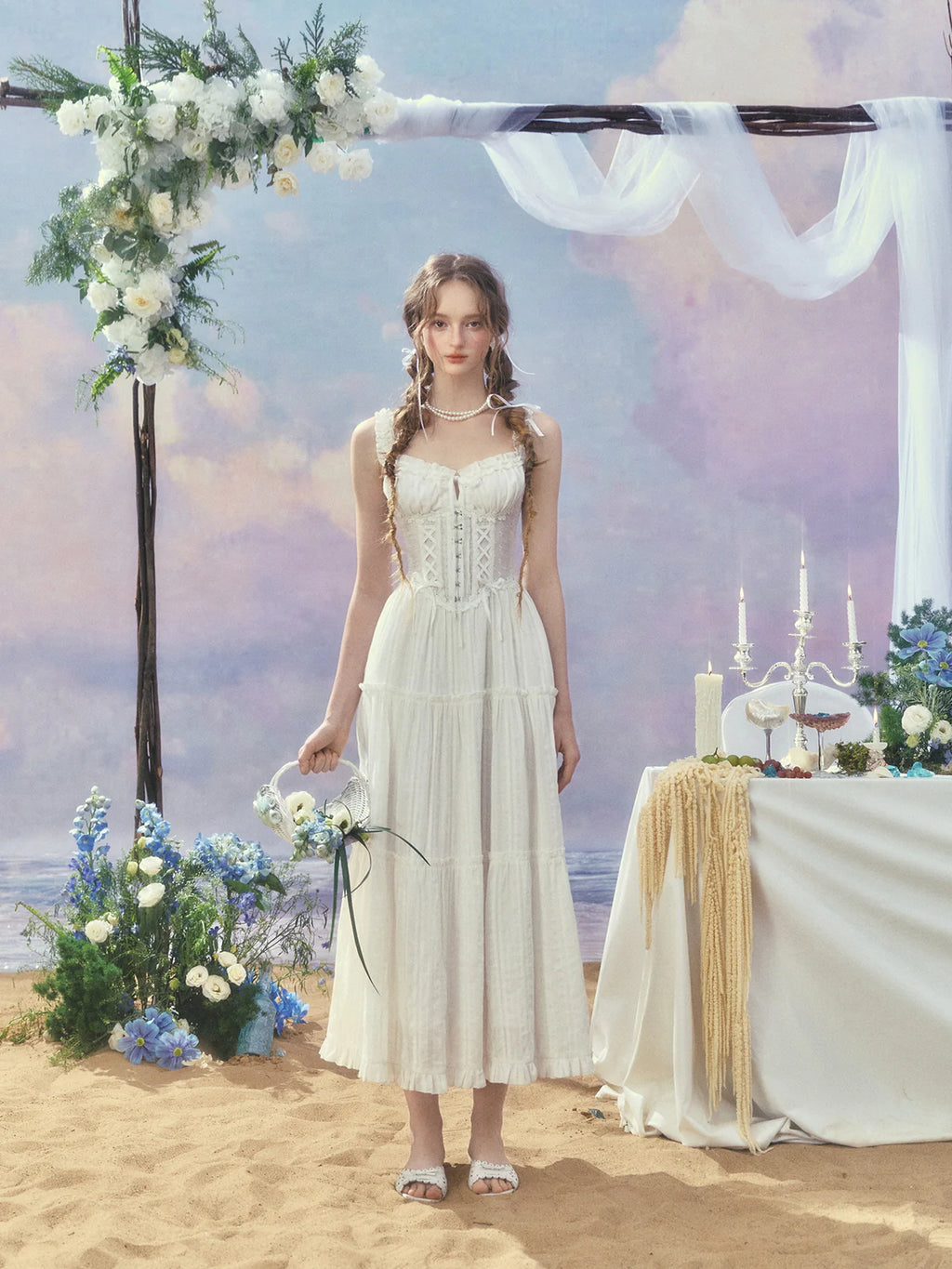 Ethereal Princess Whtie Corset Dress