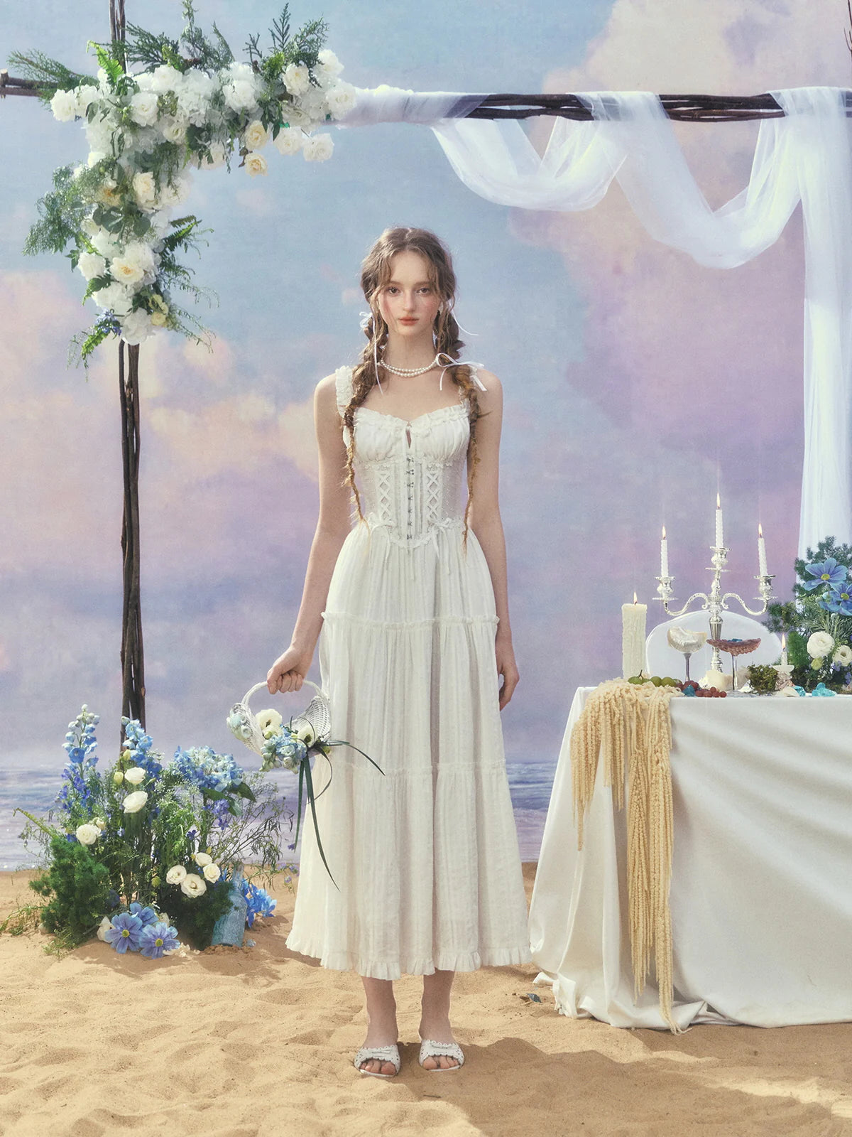 Ethereal Princess Whtie Corset Dress