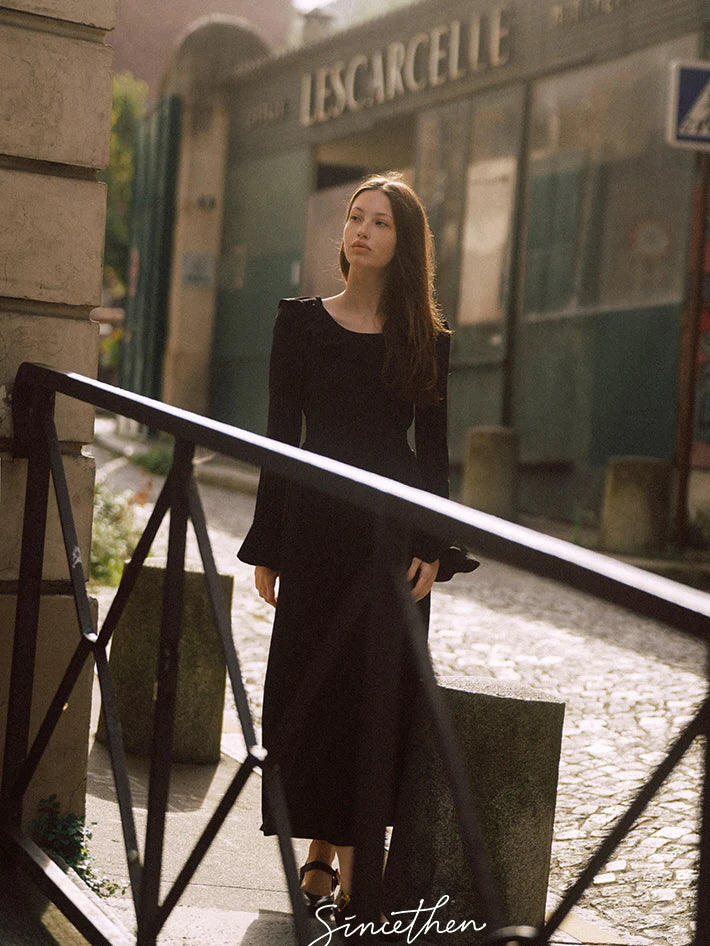 Midnight Ruffle Romance Dress