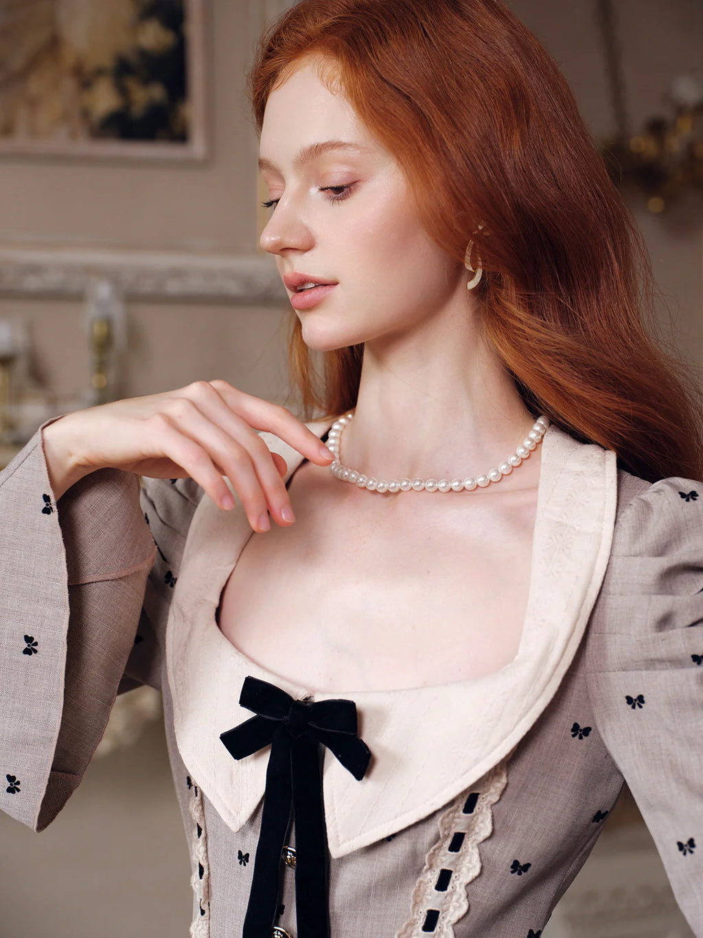 Romantic Bow Embroidered Dress