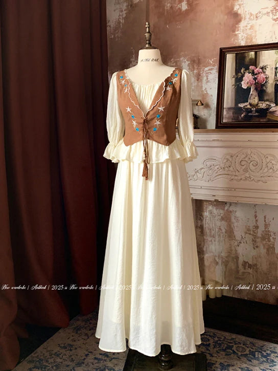 Western Prairie Embroidered Vest Dress