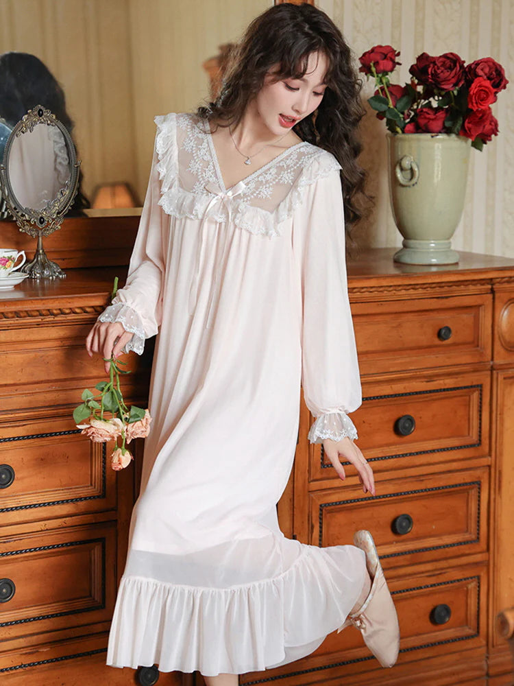Moonlit Vintage Lace Nightgown