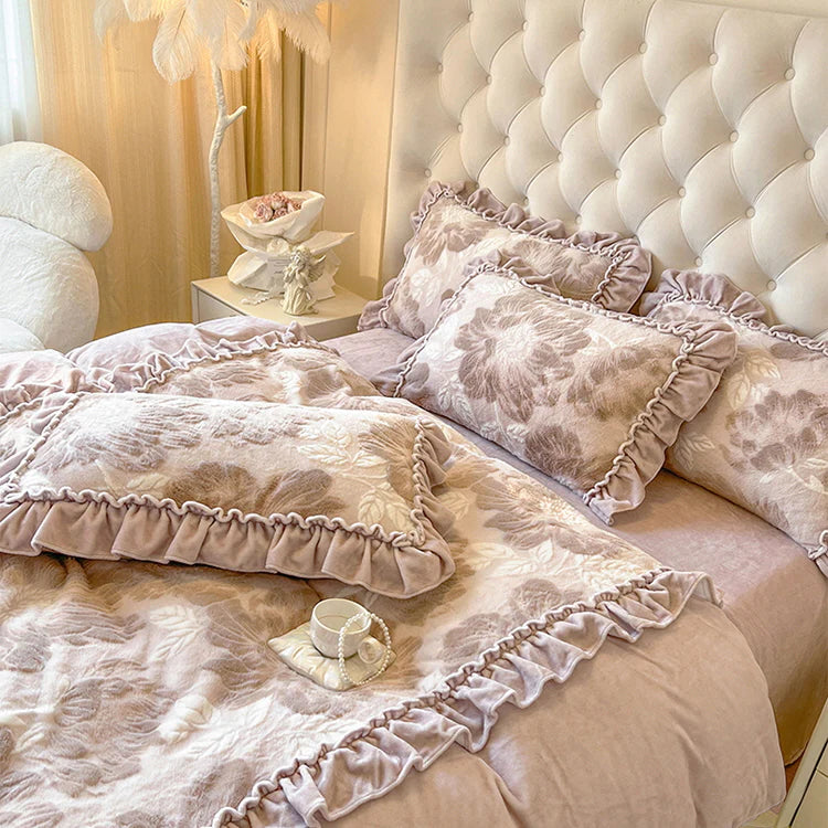 Blossom Velvet Floral Bedding Set