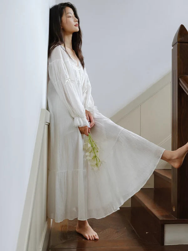 Morning Lace Long Nightgown