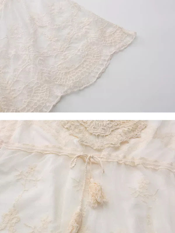 Ivory Blossom Cape Blouse