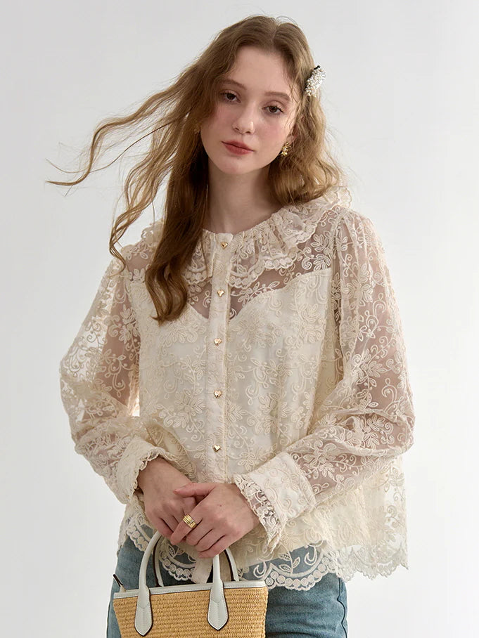 Vintage Lace Heart Blouse
