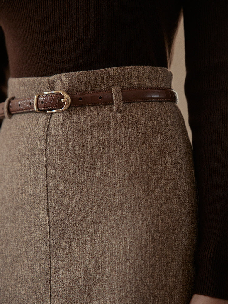 Classic Tweed High-Waist Skirt