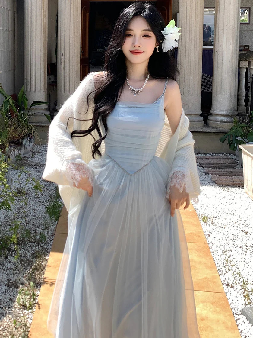 Dreamy Sky Blue Tulle Gown