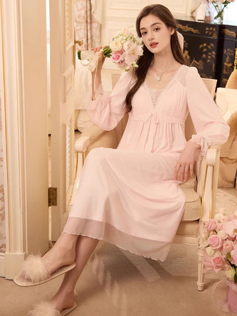 Blush Lace Elegance Nightgown