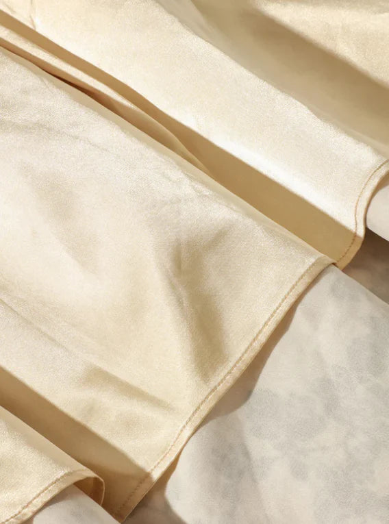 Elegant Cream Floral Embossed Skirt